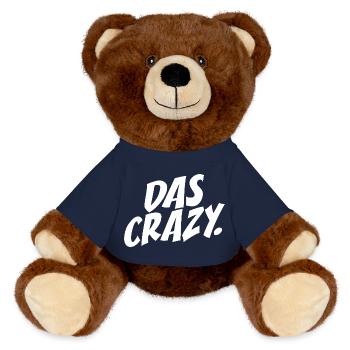 Das Crazy Jugendsprache Insider Meme Cool Verrückt - MiniFeet® RecycelBär® Braun - French Navy - Vorne