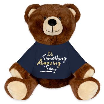 Fais Quelque Chose Incroyable Aujourd'hui - Nounours RecycelBär® marron - bleu marine - Devant