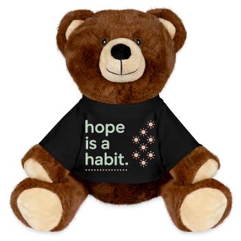 Mental health awareness, - MiniFeet® RecycelBär® Teddy Bear Brown - black - Front