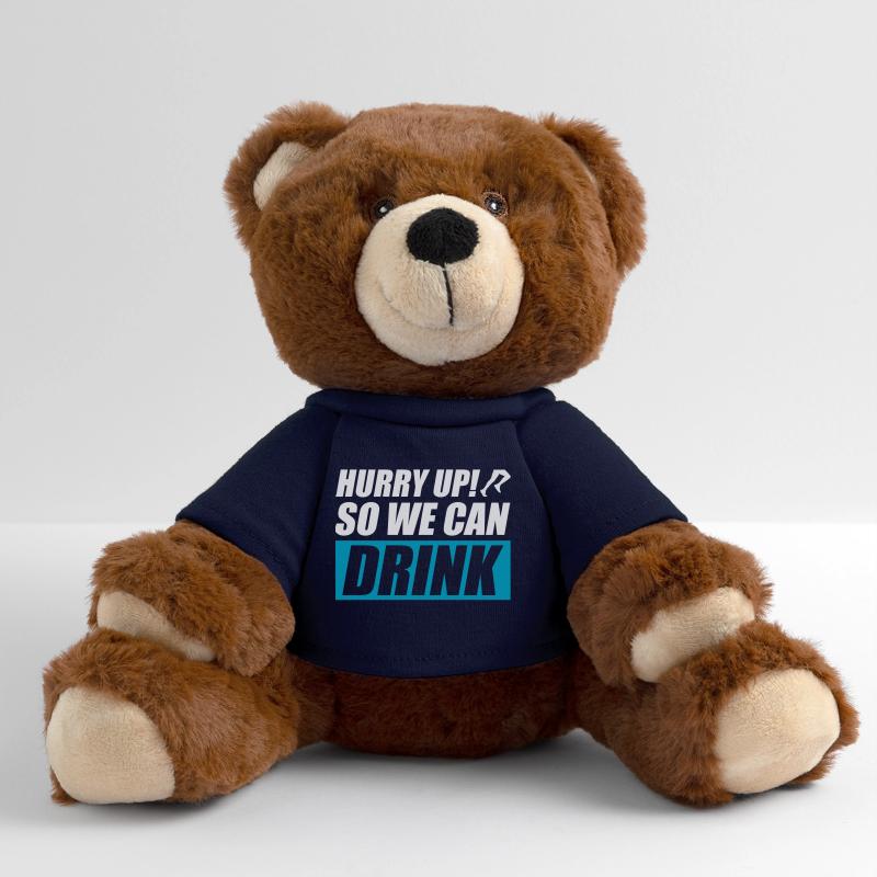 So we can drink funny running jogging runner MiniFeet® RecycelBär® Teddy Bear Brown