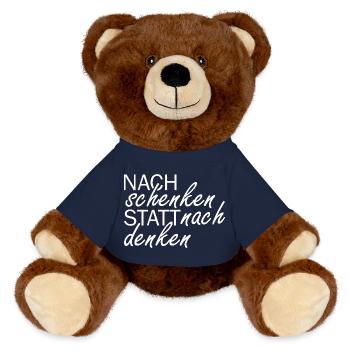 nachschenken statt nachdenken - MiniFeet® RecycelBär® Braun - French Navy - Vorne
