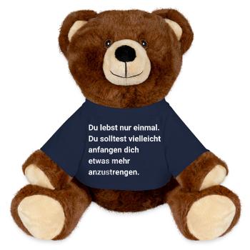 You only live once. Sarcasm and irony saying - MiniFeet® RecycelBär® Teddy Bear Brown - french navy - Front