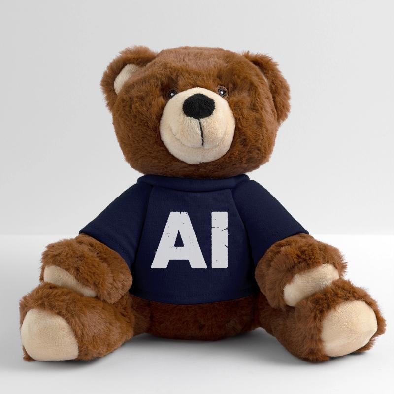 AI Artificial Intelligence Text Grunge Vektor MiniFeet® RecycelBär® Braun