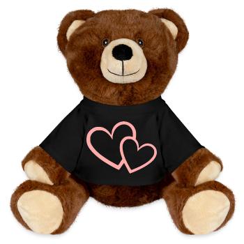 Saint-Valentin Cœur Rose, St.valentin - Nounours RecycelBär® marron - noir - Devant