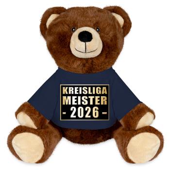 Champion of the Kreisliga 2026 Kreisliga Champion - MiniFeet® RecycelBär® Teddy Bear Brown - french navy - Front