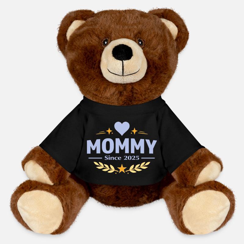 Maman depuis 2025 – Proud Mom Design - Nounours RecycelBär® marron - noir