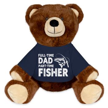 Full-Time Dad Part-Time Fisher – Dad Gift - MiniFeet® RecycelBär® Teddy Bear Brown - french navy - Front