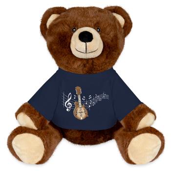 Mandolin Sheet Music Bluegrass Country Music - MiniFeet® RecycelBär® Teddy Bear Brown - french navy - Front