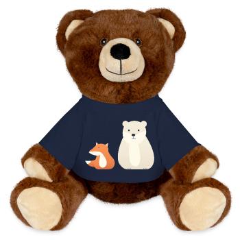 Cute animal motifs for children - MiniFeet® RecycelBär® Teddy Bear Brown - french navy - Front
