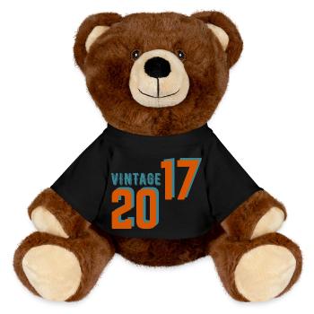 Vintage Retro 2017 - MiniFeet® RecycelBär® Teddy Bear Brown - black - Front