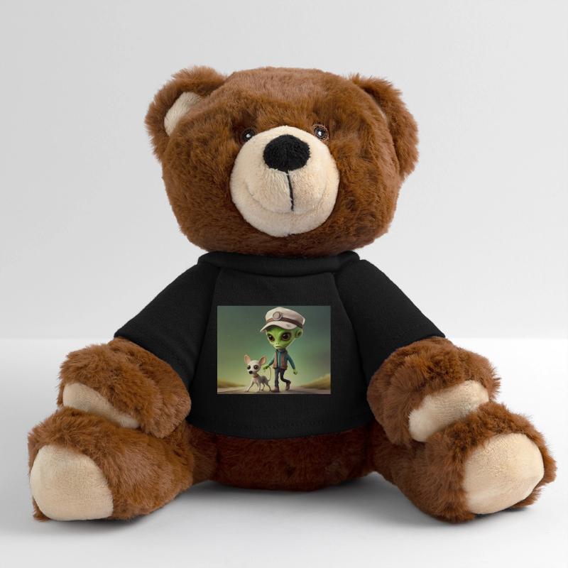 mignon petit extraterrestre rétro vert sortir le chien Nounours RecycelBär® marron