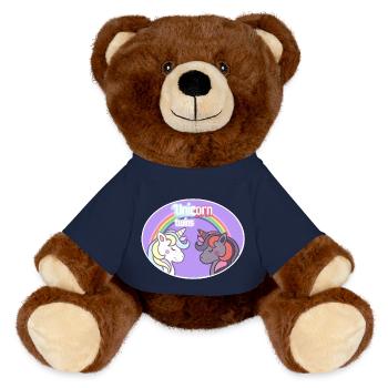 Unicorn Twins - MiniFeet® RecycelBär® Teddy Bear Brown - french navy - Front