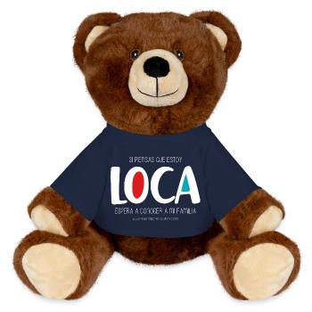 I'm crazy (dark) - MiniFeet® RecycelBär® Teddy Bear Brown - french navy - Front