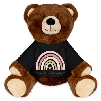 MAKE YOUR OWN RAINBOW - MiniFeet® RecycelBär® Braun - Schwarz - Vorne