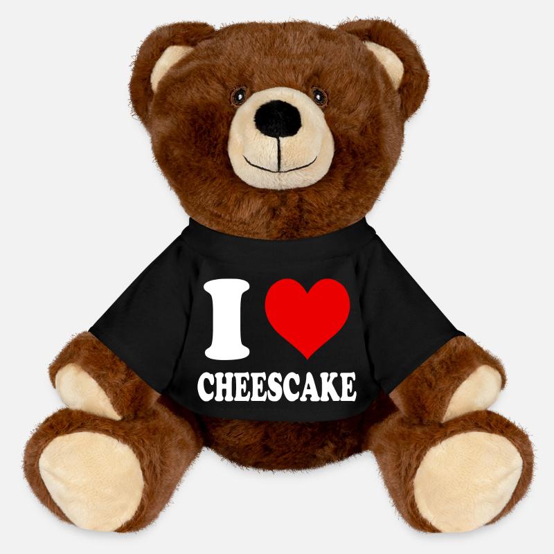 Ich liebe Cheescake Herz Lustig Witzig - MiniFeet® RecycelBär® Braun - Schwarz