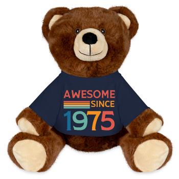 Großartig seit 1975 - MiniFeet® RecycelBär® Braun - French Navy - Vorne