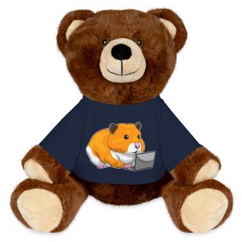 Hamster Laptop - MiniFeet® RecycelBär® Braun - French Navy - Vorne