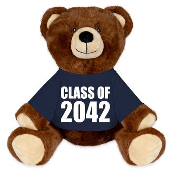 Class of 2042 - MiniFeet® RecycelBär® Teddy Bear Brown - french navy - Front