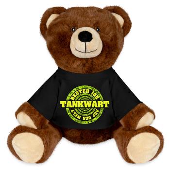 Job Gas Station Attendant - MiniFeet® RecycelBär® Teddy Bear Brown - black - Front