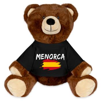 Menorca Spain - MiniFeet® RecycelBär® Teddy Bear Brown - black - Front