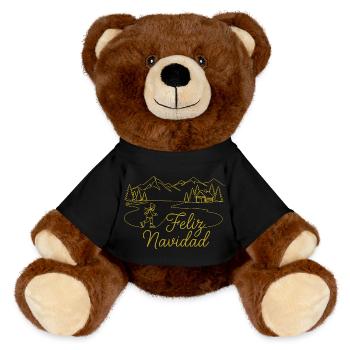 Feliz Navidad Winterlandschaft winterlich - MiniFeet® RecycelBär® Braun - Schwarz - Vorne