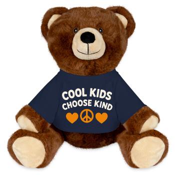 Anti-mobbing-freundlichkeit, Stehen Sie - MiniFeet® RecycelBär® Braun - French Navy - Vorne