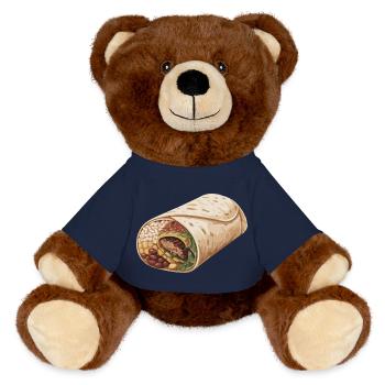 Burrito Wrap Illustration - MiniFeet® RecycelBär® Braun - French Navy - Vorne