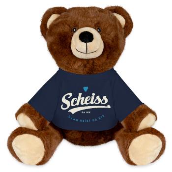 Scheiss da nix - MiniFeet® RecycelBär® Braun - French Navy - Vorne