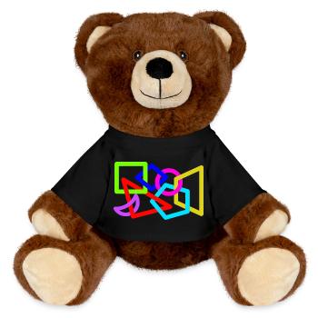 Formes néon entrelacées - Nounours RecycelBär® marron - noir - Devant