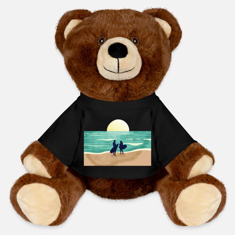 Summer Sunset Surfer - MiniFeet® RecycelBär® Teddy Bear Brown - black