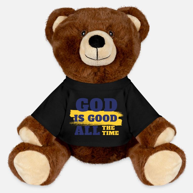 Inspirational Faith Quote Design - MiniFeet® RecycelBär® Teddy Bear Brown - black