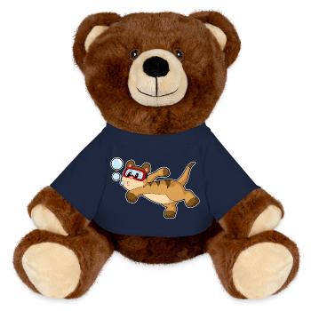 Meerkat Diver Swimming Goggles Diving - MiniFeet® RecycelBär® Teddy Bear Brown - french navy - Front