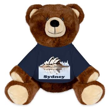 Sydney, eine Weltstadt an der Küste Australiens - MiniFeet® RecycelBär® Braun - French Navy - Vorne