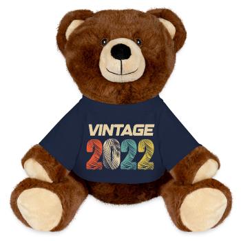 Vintage 2022 Retro - Best-seller - Nounours RecycelBär® marron - bleu marine - Devant