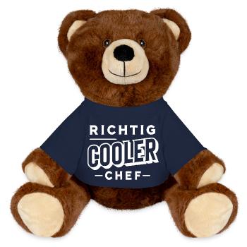 Richtig cooler Chef - MiniFeet® RecycelBär® Braun - French Navy - Vorne