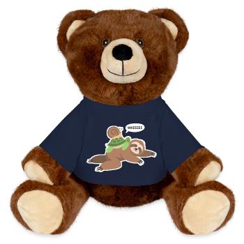 Faultier Schildkröte Schnecke - MiniFeet® RecycelBär® Braun - French Navy - Vorne