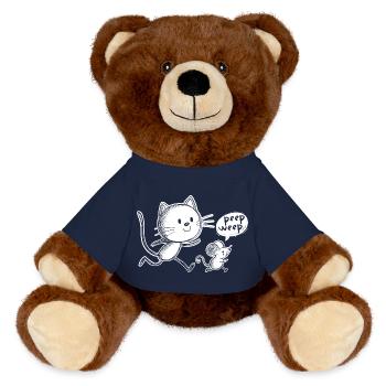 Katze und Maus - MiniFeet® RecycelBär® Braun - French Navy - Vorne
