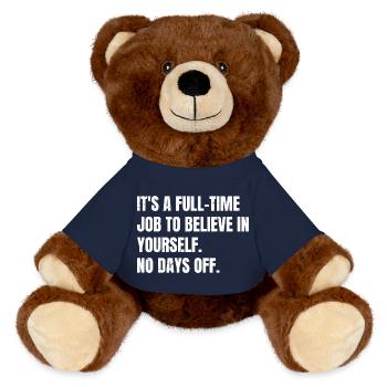 C’est un travail à plein temps de croire en soi Non - Nounours RecycelBär® marron - bleu marine - Devant
