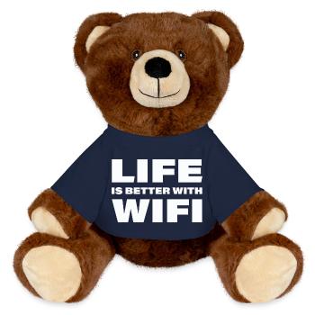 LIFE IS BETTER WITH WIFI - MiniFeet® RecycelBär® Braun - French Navy - Vorne