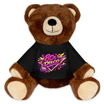 80s Disco Neon Fusion - MiniFeet® RecycelBär® Teddy Bear Brown - black - Front