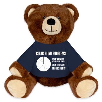 Color Blind Problems - MiniFeet® RecycelBär® Teddy Bear Brown - french navy - Front