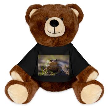 Nahaufnahme einer Erdkröte - Poster - MiniFeet® RecycelBär® Braun - Schwarz - Vorne