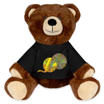 ball of yarn - MiniFeet® RecycelBär® Teddy Bear Brown - black - Front