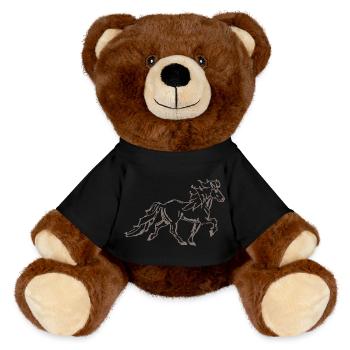Edles Islandpferd im Tölt 7 - MiniFeet® RecycelBär® Braun - Schwarz - Vorne