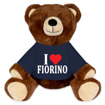 t-shirt I love Fiorino t-shirt idée cadeau - Nounours RecycelBär® marron - bleu marine - Devant
