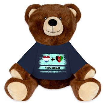 Afghanistan und die Niederlande 100% Genius Flagge - MiniFeet® RecycelBär® Braun - French Navy - Vorne