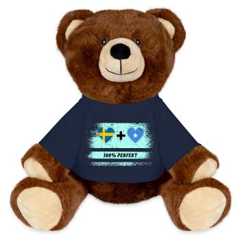 Somalie et Suède 100% parfait / cadeau - Nounours RecycelBär® marron - bleu marine - Devant