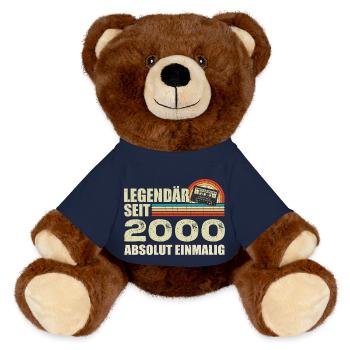 Legendary since 2000 - absolutely unique - MiniFeet® RecycelBär® Teddy Bear Brown - french navy - Front