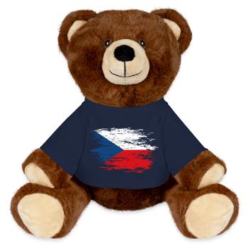 Tschechien Flagge used - MiniFeet® RecycelBär® Braun - French Navy - Vorne