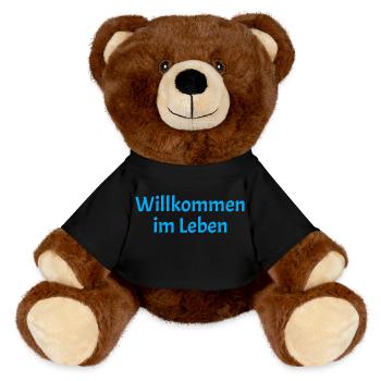 Willkommen im Leben - MiniFeet® RecycelBär® Braun - Schwarz - Vorne